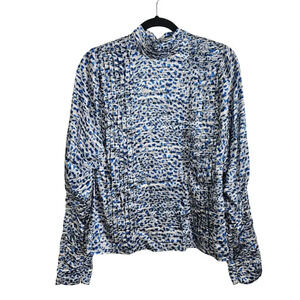 NWT Hunter Bell animal print pleated mock turtleneck